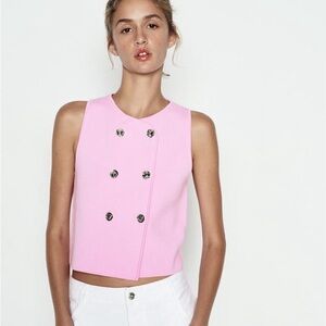 Zara Pink Sleeveless Top